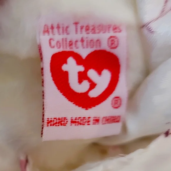 Ty Attic Treasures Suki Teddy Bear Plush Color White Size 9" NWT - Picture 7 of 9